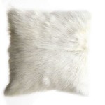 16InchSquareGoatFurPillowWhite